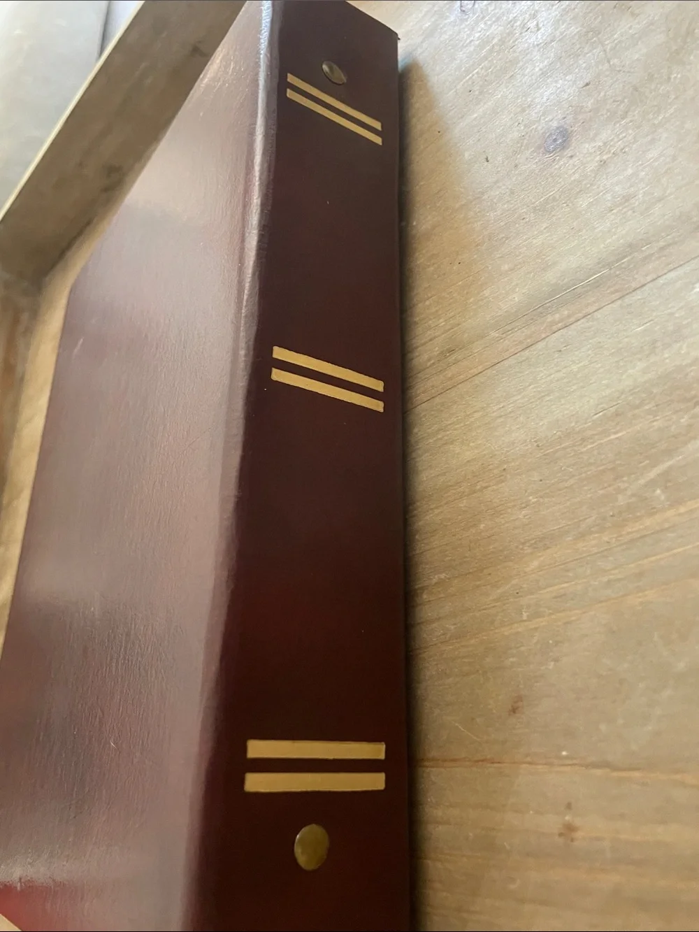 Vintage Map photo album 4x6 photos Hardcover Binder - Brown Maroon Cover